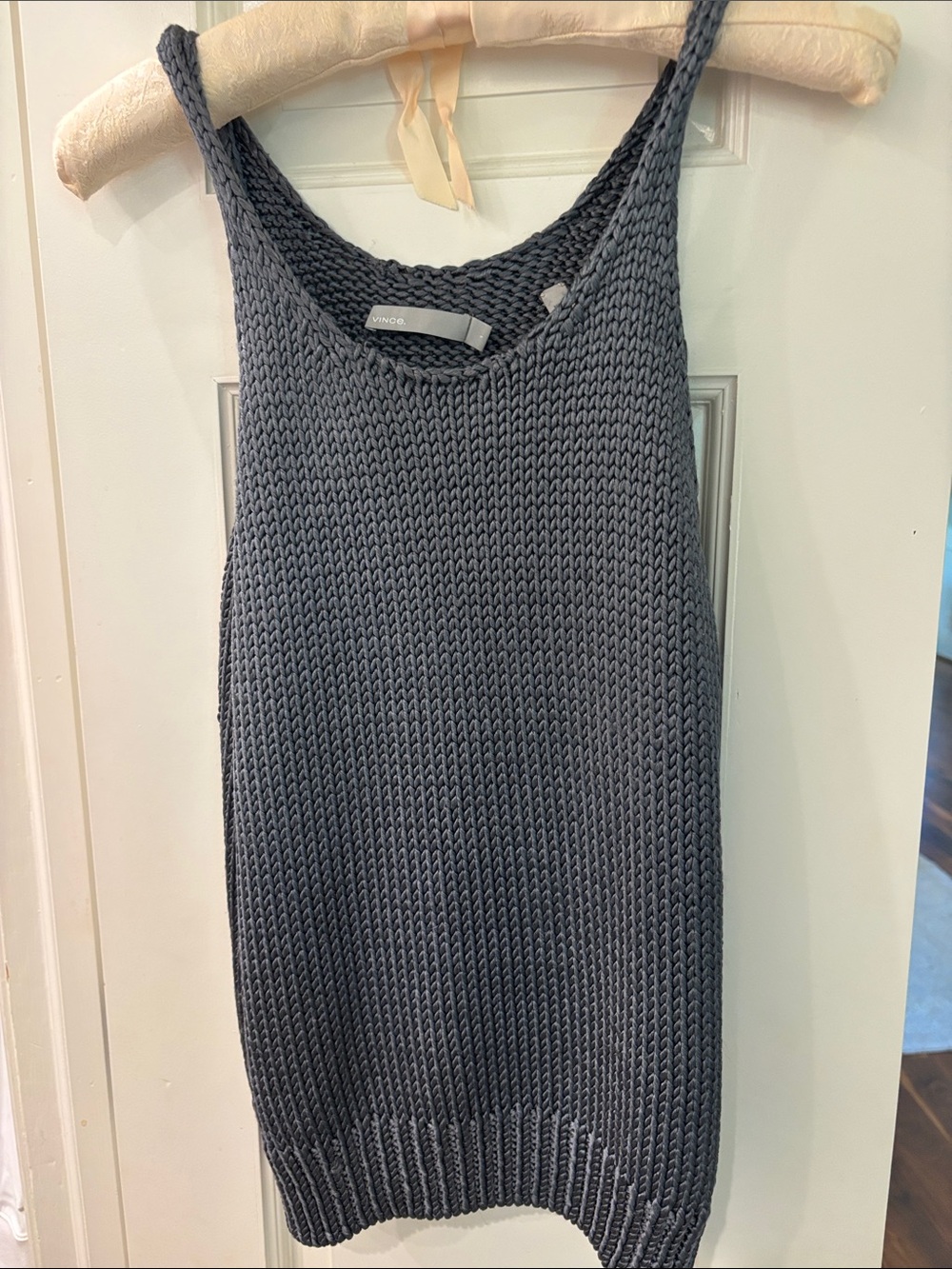 Vince Silk  Charcoal Gray Sleeveless Knit Tank